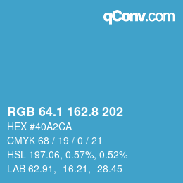 Color code: RGB 64.1 162.8 202 | qconv.com