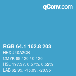 カラーコード: RGB 64.1 162.8 203 | qconv.com