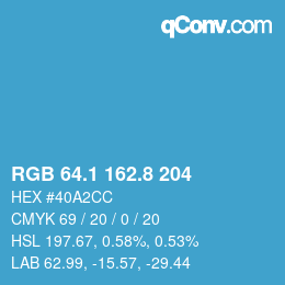 カラーコード: RGB 64.1 162.8 204 | qconv.com