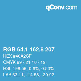Farbcode: RGB 64.1 162.8 207 | qconv.com