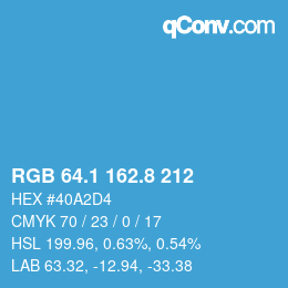 Farbcode: RGB 64.1 162.8 212 | qconv.com
