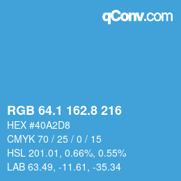 Color code: RGB 64.1 162.8 216 | qconv.com