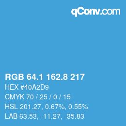 Color code: RGB 64.1 162.8 217 | qconv.com