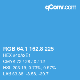 Color code: RGB 64.1 162.8 225 | qconv.com