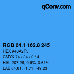 Color code: RGB 64.1 162.8 245 | qconv.com