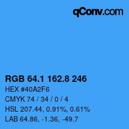 Color code: RGB 64.1 162.8 246 | qconv.com