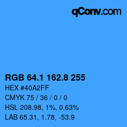 Código de color: RGB 64.1 162.8 255 | qconv.com