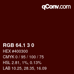 カラーコード: RGB 64.1 3 0 | qconv.com