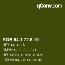 カラーコード: RGB 64.1 72.8 10 | qconv.com