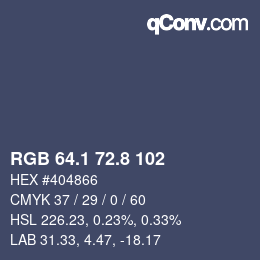 Color code: RGB 64.1 72.8 102 | qconv.com