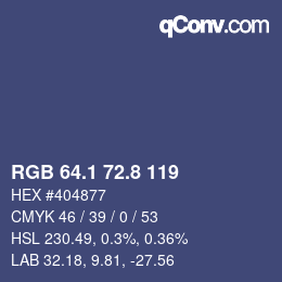 カラーコード: RGB 64.1 72.8 119 | qconv.com