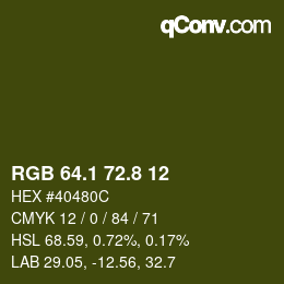 カラーコード: RGB 64.1 72.8 12 | qconv.com