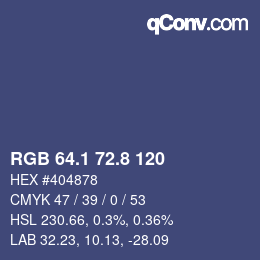 Color code: RGB 64.1 72.8 120 | qconv.com