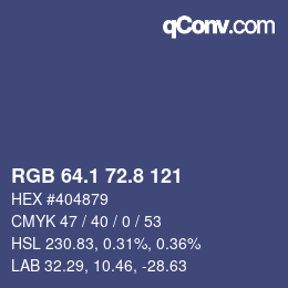Color code: RGB 64.1 72.8 121 | qconv.com
