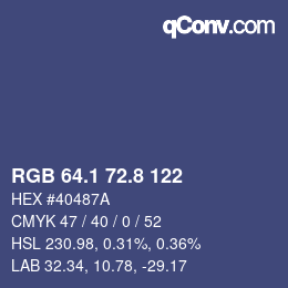 Color code: RGB 64.1 72.8 122 | qconv.com