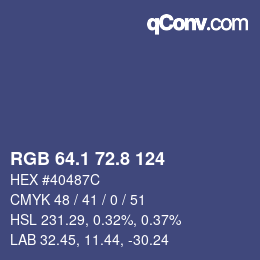 カラーコード: RGB 64.1 72.8 124 | qconv.com
