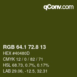 Color code: RGB 64.1 72.8 13 | qconv.com