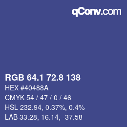 カラーコード: RGB 64.1 72.8 138 | qconv.com