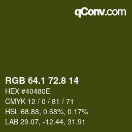 カラーコード: RGB 64.1 72.8 14 | qconv.com