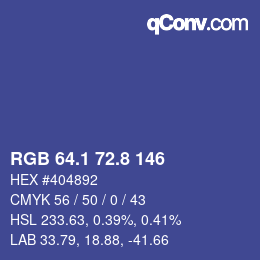 Farbcode: RGB 64.1 72.8 146 | qconv.com
