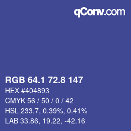 カラーコード: RGB 64.1 72.8 147 | qconv.com
