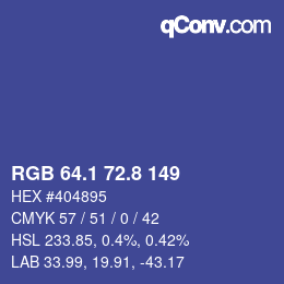 カラーコード: RGB 64.1 72.8 149 | qconv.com