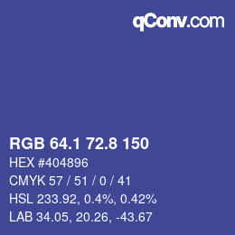 カラーコード: RGB 64.1 72.8 150 | qconv.com