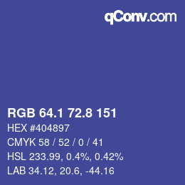 カラーコード: RGB 64.1 72.8 151 | qconv.com