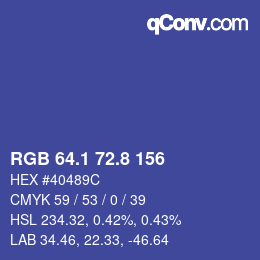 カラーコード: RGB 64.1 72.8 156 | qconv.com