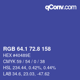 カラーコード: RGB 64.1 72.8 158 | qconv.com