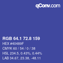 カラーコード: RGB 64.1 72.8 159 | qconv.com