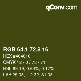 カラーコード: RGB 64.1 72.8 16 | qconv.com