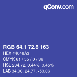 カラーコード: RGB 64.1 72.8 163 | qconv.com