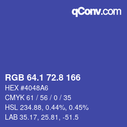 カラーコード: RGB 64.1 72.8 166 | qconv.com
