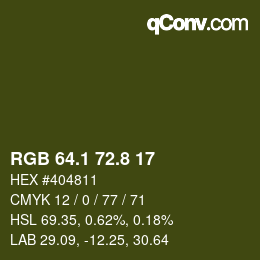 カラーコード: RGB 64.1 72.8 17 | qconv.com