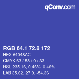 カラーコード: RGB 64.1 72.8 172 | qconv.com
