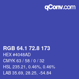 カラーコード: RGB 64.1 72.8 173 | qconv.com