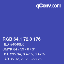 カラーコード: RGB 64.1 72.8 176 | qconv.com