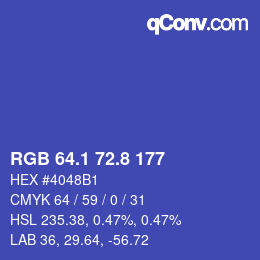 カラーコード: RGB 64.1 72.8 177 | qconv.com