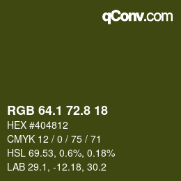 Color code: RGB 64.1 72.8 18 | qconv.com