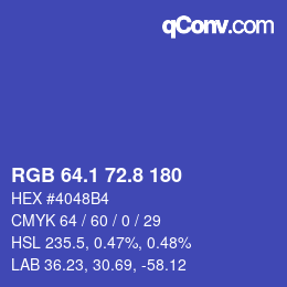 カラーコード: RGB 64.1 72.8 180 | qconv.com