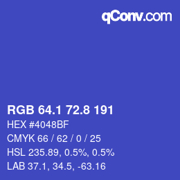 カラーコード: RGB 64.1 72.8 191 | qconv.com