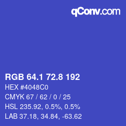 カラーコード: RGB 64.1 72.8 192 | qconv.com