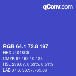 カラーコード: RGB 64.1 72.8 197 | qconv.com