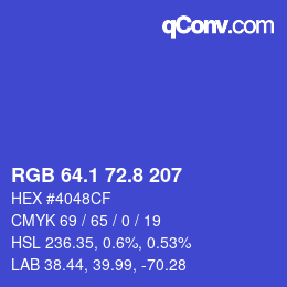 カラーコード: RGB 64.1 72.8 207 | qconv.com