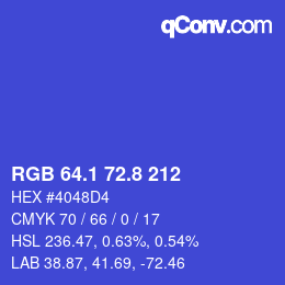 カラーコード: RGB 64.1 72.8 212 | qconv.com