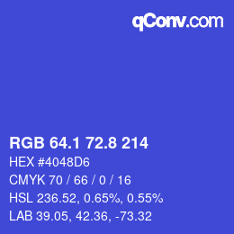カラーコード: RGB 64.1 72.8 214 | qconv.com