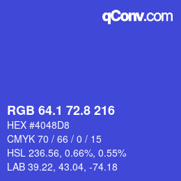 カラーコード: RGB 64.1 72.8 216 | qconv.com