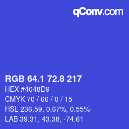 カラーコード: RGB 64.1 72.8 217 | qconv.com