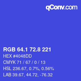 カラーコード: RGB 64.1 72.8 221 | qconv.com